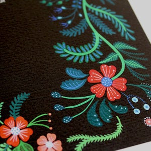 Kalmia Modern Ketubah - interfaith Ketubah - wedding vows - illustrated flowers and doves