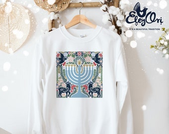 Sudadera de Hanukkah, suéter de la Menorá, camiseta judía de Feliz Hanukkah, regalo judío, regalo de Hanukkah, sudadera de Hanukkah para familia judía