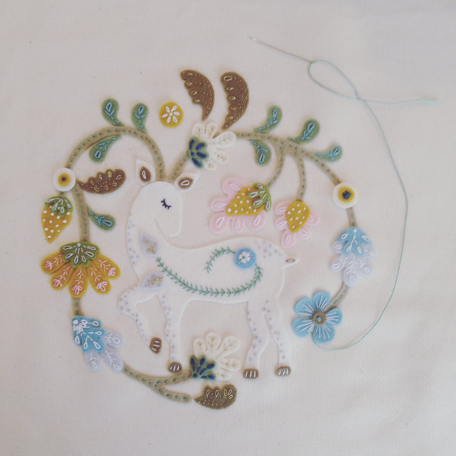 Embroidery Art Embroidery Applique Felt Flowers Felt Birds Etsy Canada