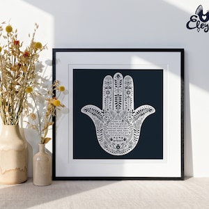 Hebrew Home Blessing, Jewish family Housewarming Gift, Home Sweet Home, Protection Hamsa For home, Good Energy Home