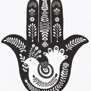 Main protectrice Bénédiction Hamsa - Bénédiction Hamsa pour la maison - Cadeau spirituel - Main de Fatima - Bénédiction juive pour la maison - Énergie positive