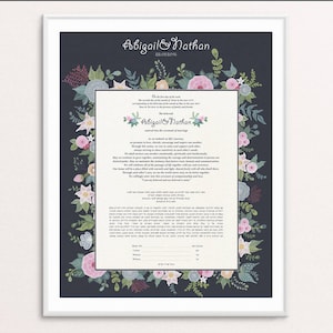 Secret Garden Modern Ketubah - interfaith Ketubah - wedding vows - Ketubah text - Jewish wedding