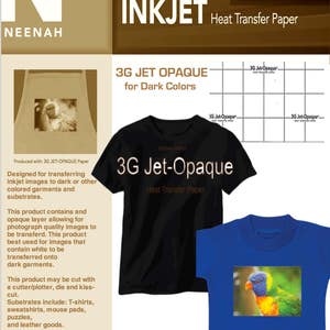 Neenah 3G Inkjet Heat Transfer Paper for Dark or Light Colors 11x17 (10 Sheets)