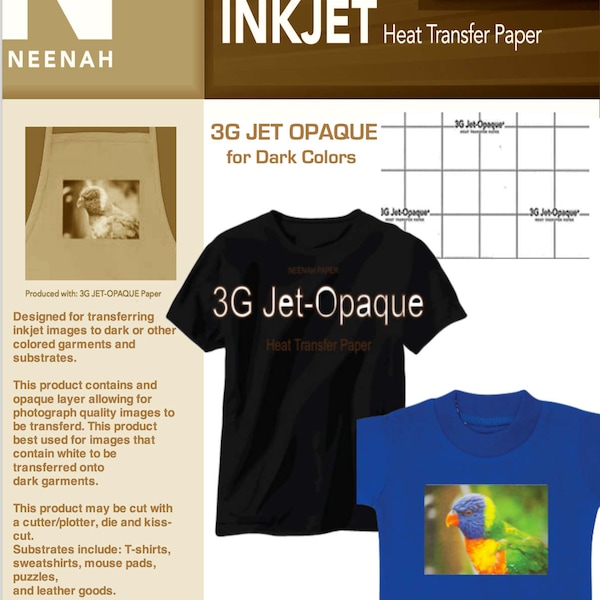 Neenah 3G Inkjet Heat Transfer Paper for Dark or Light Colors 8.5x11 (25 sheets)