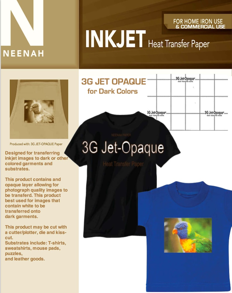 Neenah 3G Inkjet Heat Transfer Paper for Dark or Light Colors Etsy