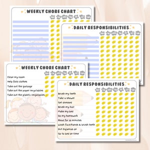 Chore Chart, Chore Chart Printable, Chores Chart, Responsibility Chart, Kids Chore Chart, Daily Chore Chart, Weekly Chore Chart, Tasks