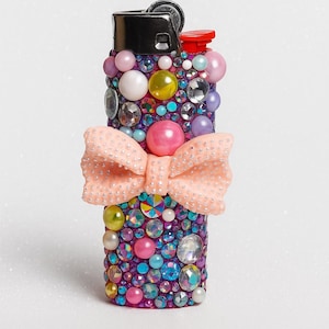 Bling Junk Strass-aansteker met strik Handgemaakte bedazzled sprankelende aansteker Glamoureus cadeau voor haar Leuke accessoires Uniek