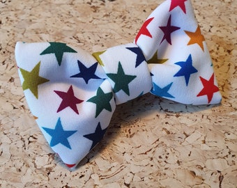 Bella and Barns Modern Christmas Bright and Colourful Star Dog Bow Tie, Great Gift, Stocking Filler