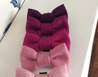 Handmade 100% Wool Tweed Dog Bow Tie, Just Slips onto Collar, Great Present