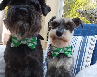 Bella and Barns St Patrick’s Day Dog Bow Tie, Just Slips onto Collar, Great Gift