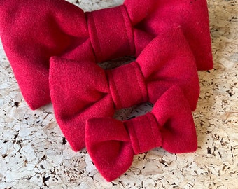 Bella and Barns Red Dog Bow Tie, Available in Three Sizes, Wool Blend