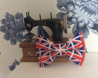 Bella and Barns Union Jack Dog Bow Tie, Just Slips onto Collar, Great Gift