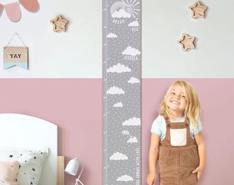 Personalised Canvas Height Chart, Dream Big Cloud Nursery Decor