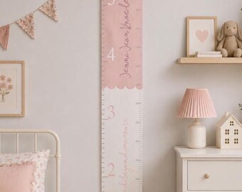 Personalised Loved Beyond Measure Scallop Canvas Height Chart- Kid's growth chart- Nursery wall hanging- Newborn gift- First Birthday Gift