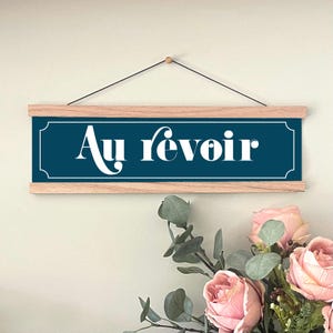 Au Revoir Oak Hanging Sign | Hallway/ Entrance Poster | Typography Art Housewarming Gift