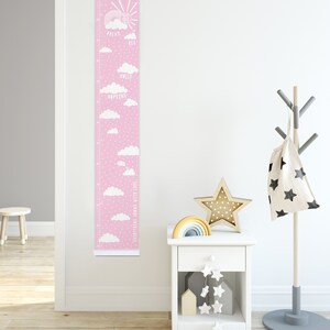 Personalised Dream Big cloud height chart in pink