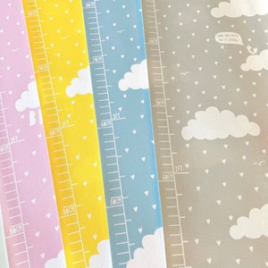 Personalised Dream big height chart in yellow, blue, grey and pink
