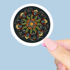 Rosemailing - Scandinavian - Norwegian - Norway - Sticker for Journal, Water Bottle, Phone, Laptop