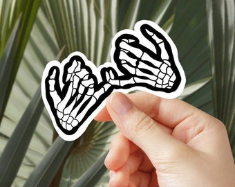 Esqueleto - Promesa de meñique - Regalo para mejores amigas - Pegatina para diario, botella de agua, teléfono, computadora portátil