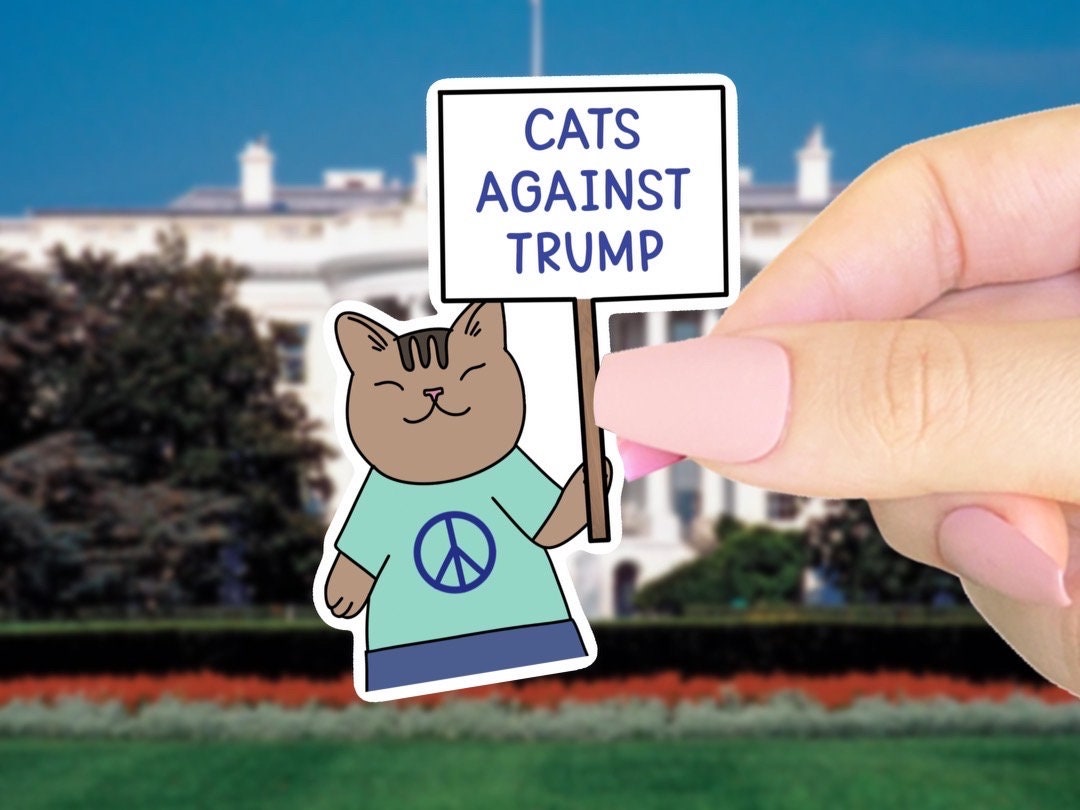 Cats Against Trump Funny Cat Harris for President Democrat Sticker for ...