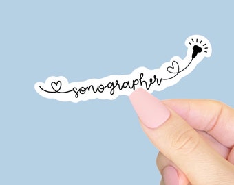 Sonographer - Ultrasound - Sticker for Water Bottle, Laptop, Phone, Name Tag - Sonography Sticker