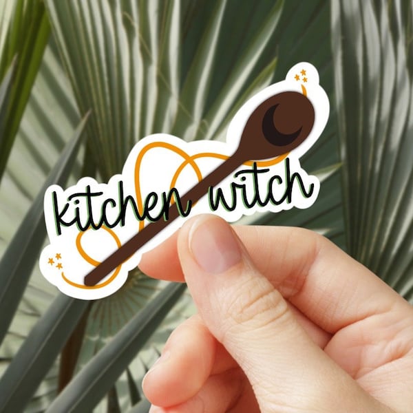 Kitchen Witch - Baker - Cook - Magic - Sticker for Journal, Water Bottle, Phone, Laptop