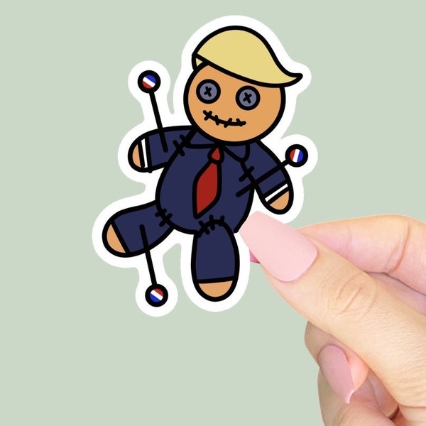 Trump Voodoo Doll - Political - Anti Trump - Funny Voodoo Doll - Sticker for Journal, Water Bottle, Phone, Laptop