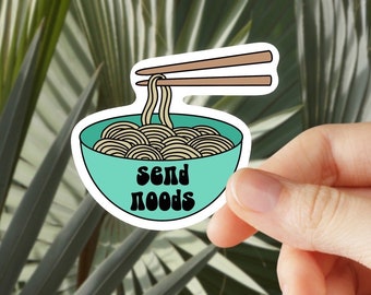 Sends Noods - Noodle - Funny - Sticker for Journal, Water Bottle, Phone, Laptop