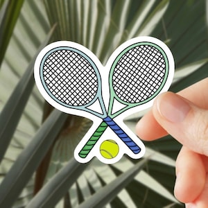 Tennis - Sport - Tennisbal - Racket - Raquet - Sticker voor dagboek, bidon, telefoon, laptop
