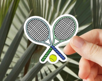 Tennis - Sport - Tennis Ball - Racket - Raquet - Sticker for Journal, Water Bottle, Phone, Laptop