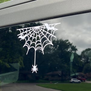 Halloween Spiderweb Bats - Seasonal Car Decor - Vinyl - Decal - Car Decal