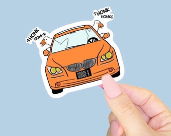 Goose - Honk Honk - Silly Goose On The Loose - Goose Car - Funny - Sticker for Journal, Water Bottle, Phone, Laptop