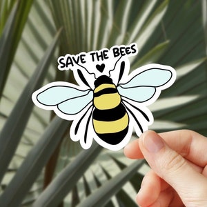 Save The Bees - Hummel - Biene - Honigbiene - Aufkleber für Journal, Wasserflasche, Telefon, Laptop