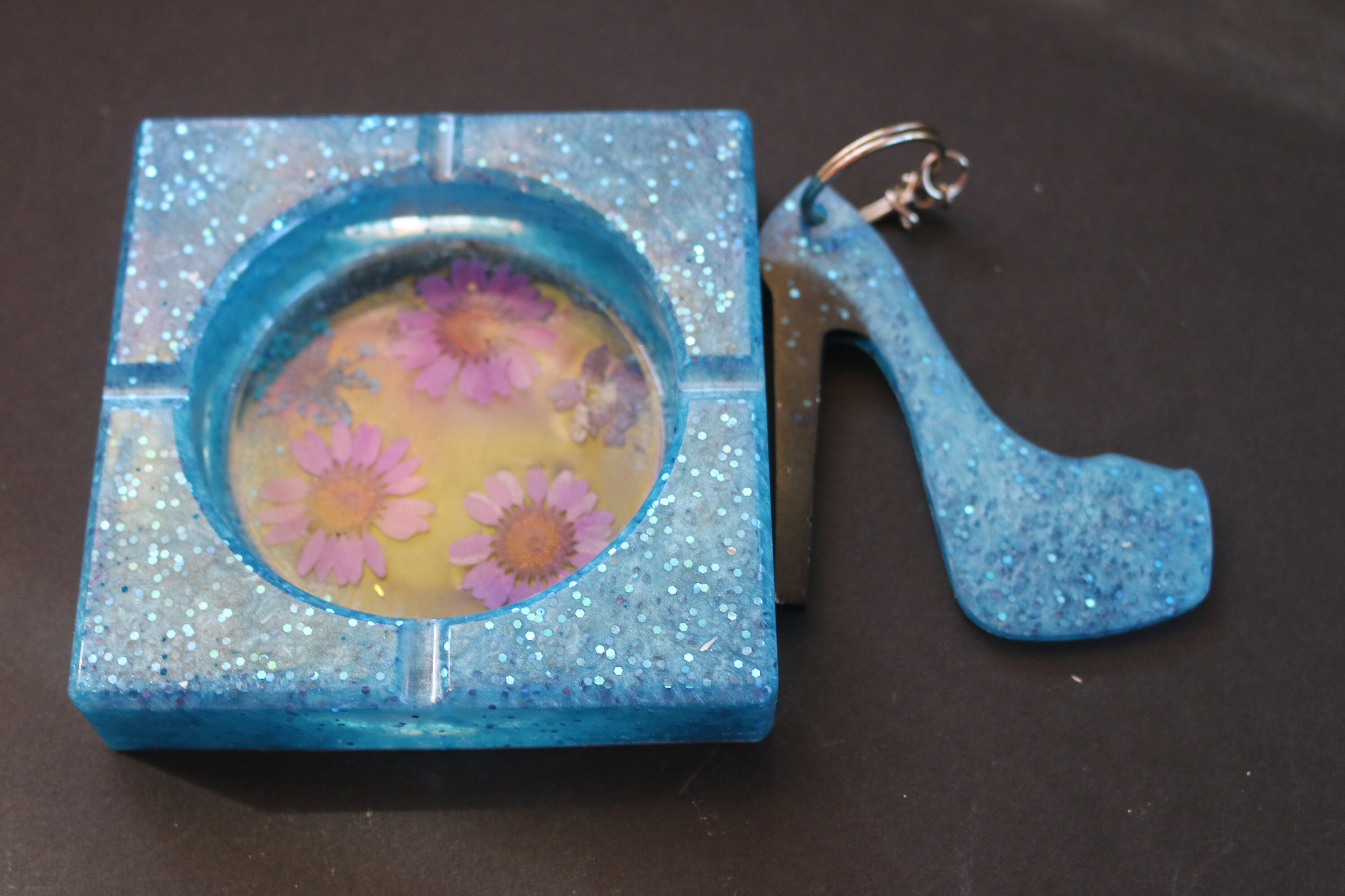 Fancy Ashtray With Matching Key Chain Etsy