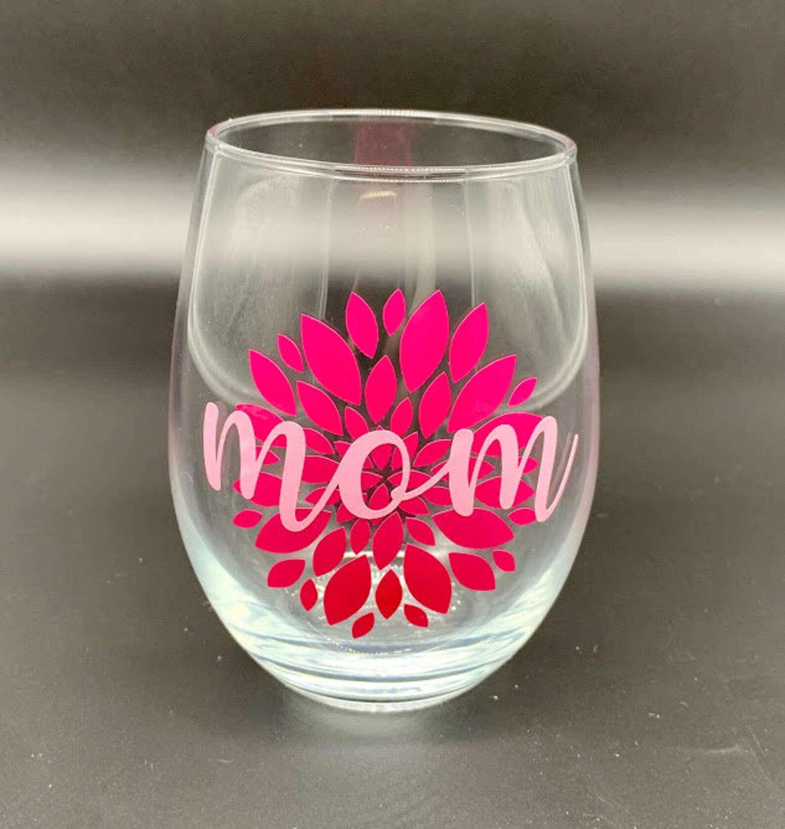 Mom Stemless Wine Glass Etsy