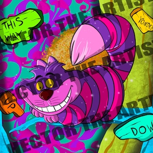 Cheshire Cat PNG | Sublimation Designs | Alice in Wonderland Digital Backgrounds | Sublimation PNG Designs | Alice in Wonderland