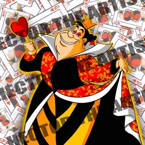 The Queen PNG | Sublimation Designs | Alice in Wonderland Digital Backgrounds | Sublimation PNG Designs | Alice in Wonderland