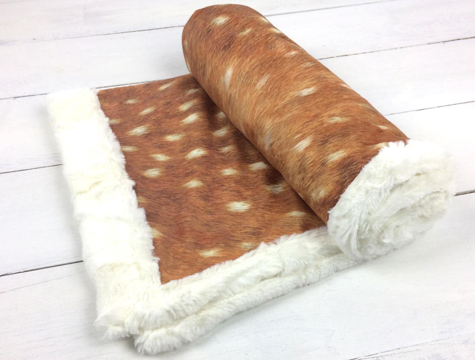 Deer Skin Blanket Fawn Baby Blanket Baby Minky Blanket Etsy