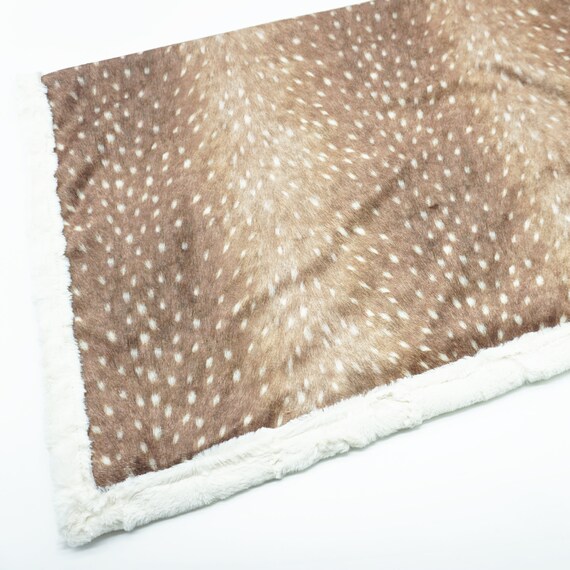 Deer Skin Blanket Fawn Baby Blanket Baby Minky Blanket Etsy