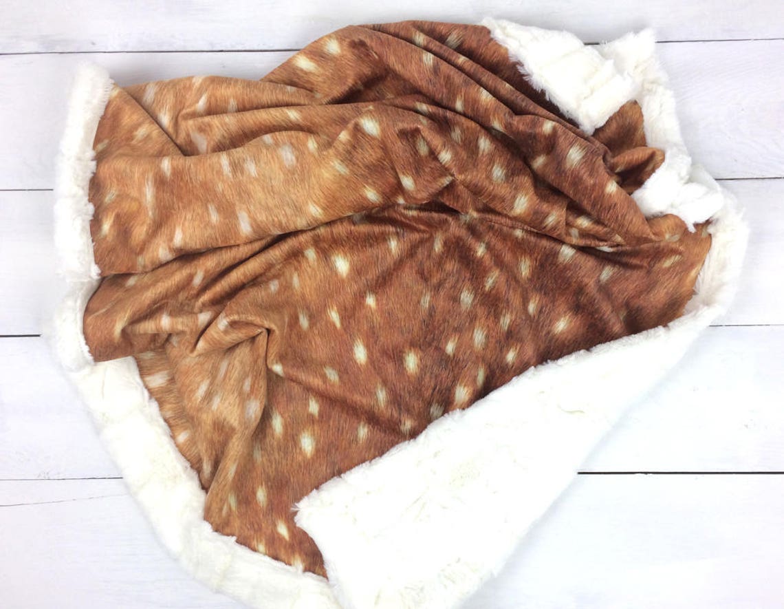 Deer skin blanket fawn baby blanket baby minky blanket Etsy