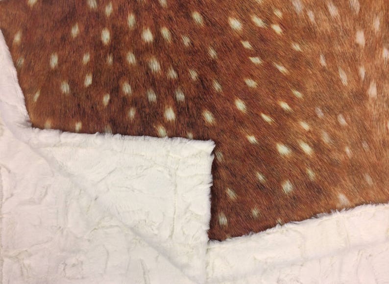 Deer Skin Blanket Fawn Baby Blanket Baby Minky Blanket Etsy
