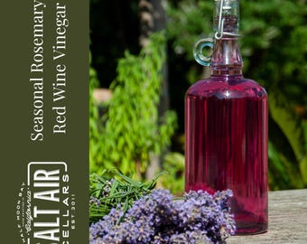 Rosemary Red Wine Vinegar – Small Batch Gourmet Gift | Slow-Fermented Cooking Vinegar | Handcrafted in California