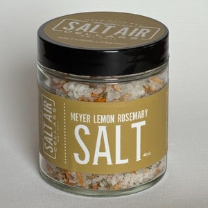Meyer Lemon Rosemary Sea Salt – Small Batch Gourmet Gift | Citrus Herb Finishing Salt | Handcrafted Coastal Seasoning