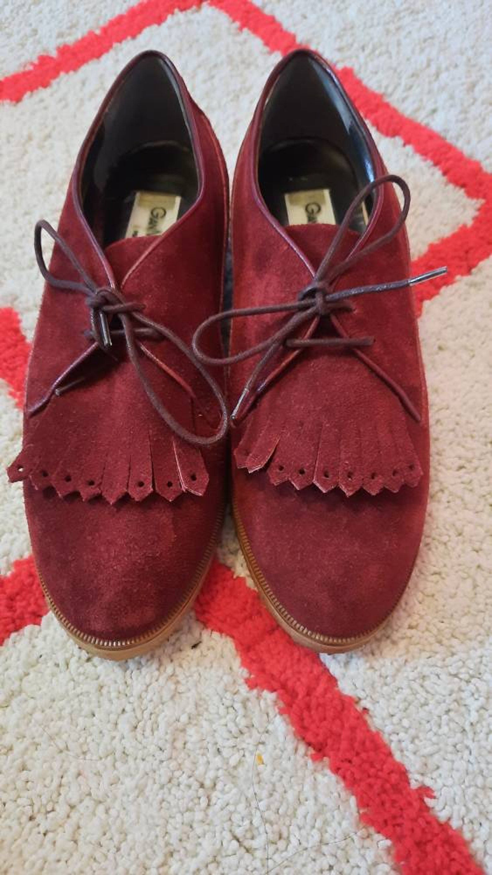 Womens's Vintage Burgundy Suede Oxfords | Etsy