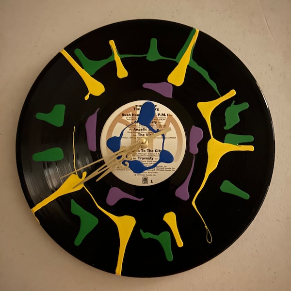 hand painted splatter paint clock