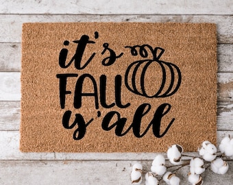 Seasonal Welcome Fall Mat | Halloween Doormat | Welcome Mat | Funny door mat | Housewarming Gift | Hello Pumpkin | Fall Decor | Fall Doormat