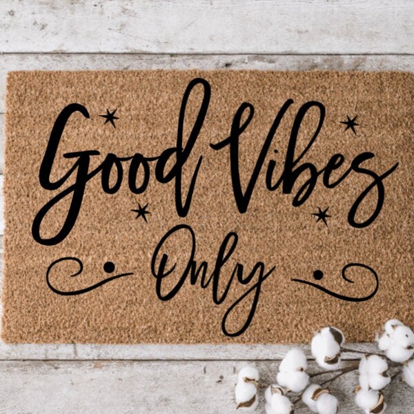 Good Vibes Only Door Mat Etsy
