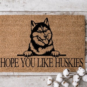 Hope You Like Huskies Welcome Mat Perfect Gift for Dog Owner Pet Lover Personalized Doormat New Home Decor Housewarming Gift image 1
