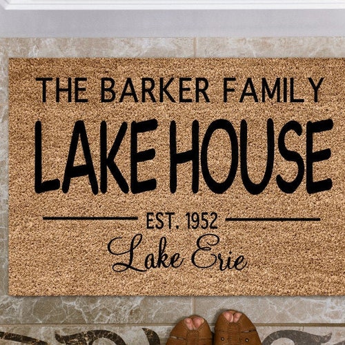 to Our Lake House Door Mat Custom Coir Doormat Etsy