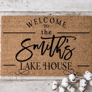 Custom Doormat | Lakehouse Doormat | Personalized Doormat | Housewarming Gift | Closing Gift | Welcome Doormat | Front Door Mat | Lake decor